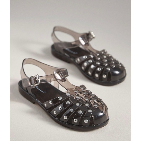 IntentionallyBlank x Anthropologie Ellery Studded Jelly Fisherman Sandal 6 Smoke